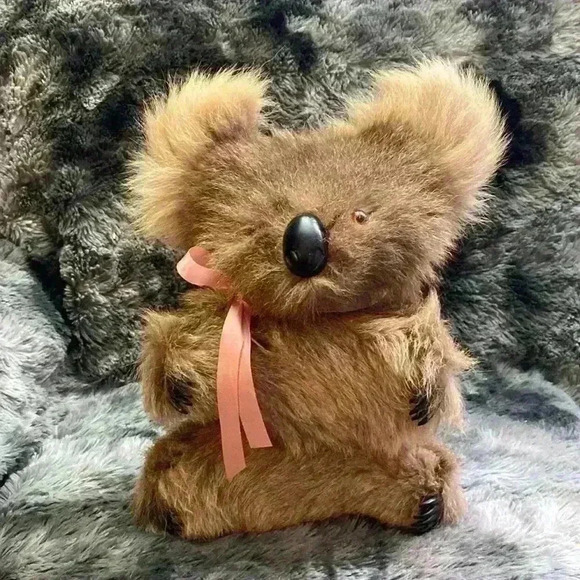 Vintage Australian Koala bear real fur plush  stuffed animal Australia real fur - Picture 1 of 12